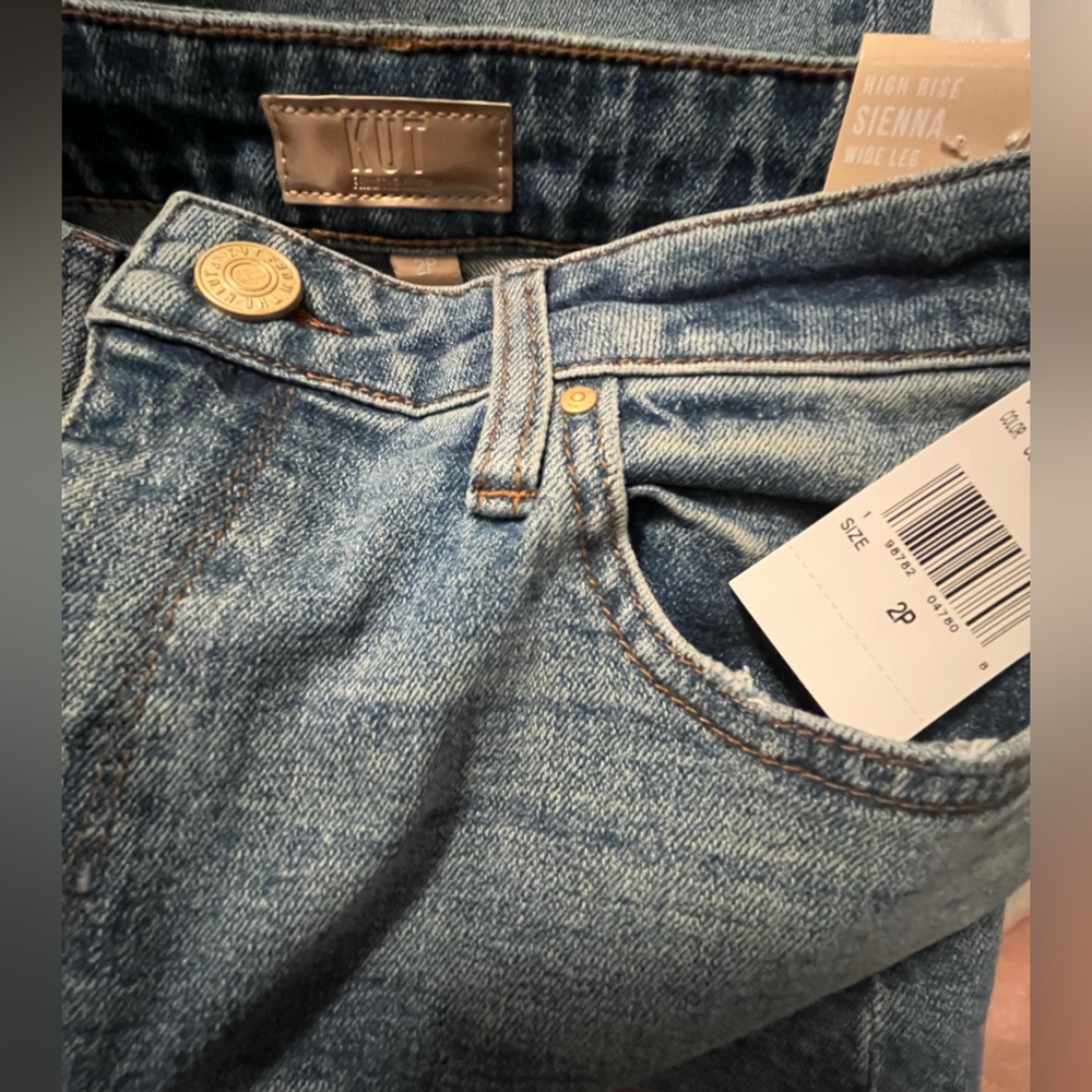 Kut from the Kloth Light Blue Wide Cuff Jeans - Picture 5 of 11